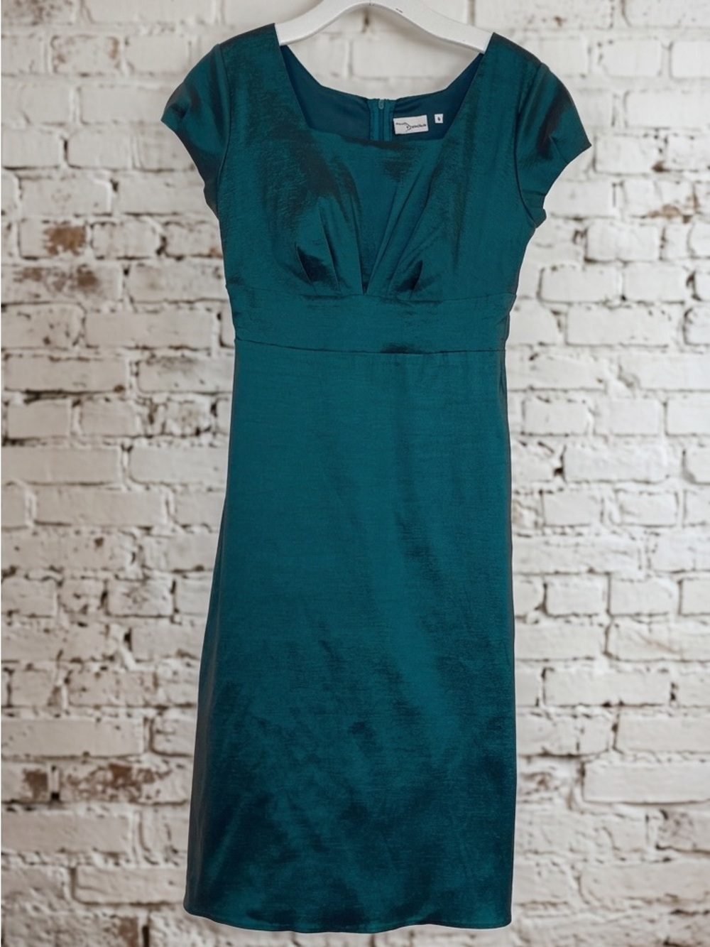 Diviine Modestee Vintage 60s Mad Men Style Teal Midi Dress Small Cap Sleeve